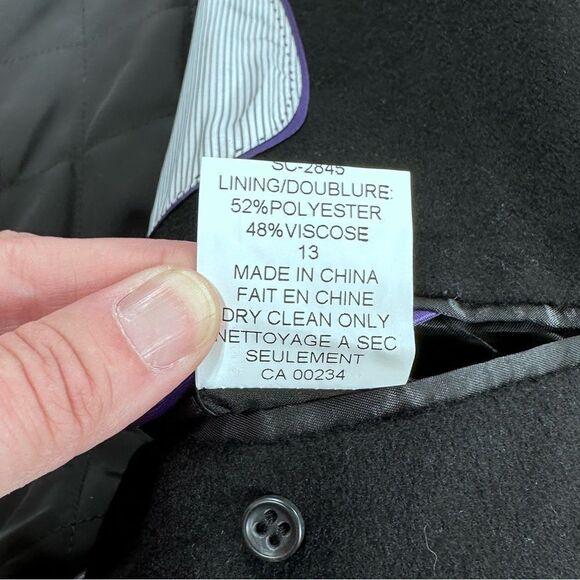 Cardinal of Canada black double layer cashmere wool sport coat jacket M - Picture 7 of 11